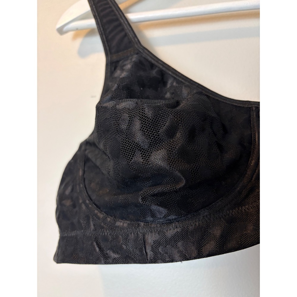 Title Nine Black Animal Print Mesh Sports Bra 36D Adjustable Straps TN320707 - Picture 2 of 6